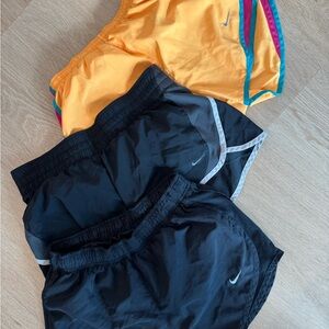 Nike Women's Black and Orange Athletic Shorts